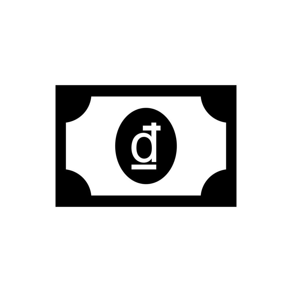símbolo de ícone de moeda do vietnã, vnd, papel de dinheiro dong. ilustração vetorial vetor