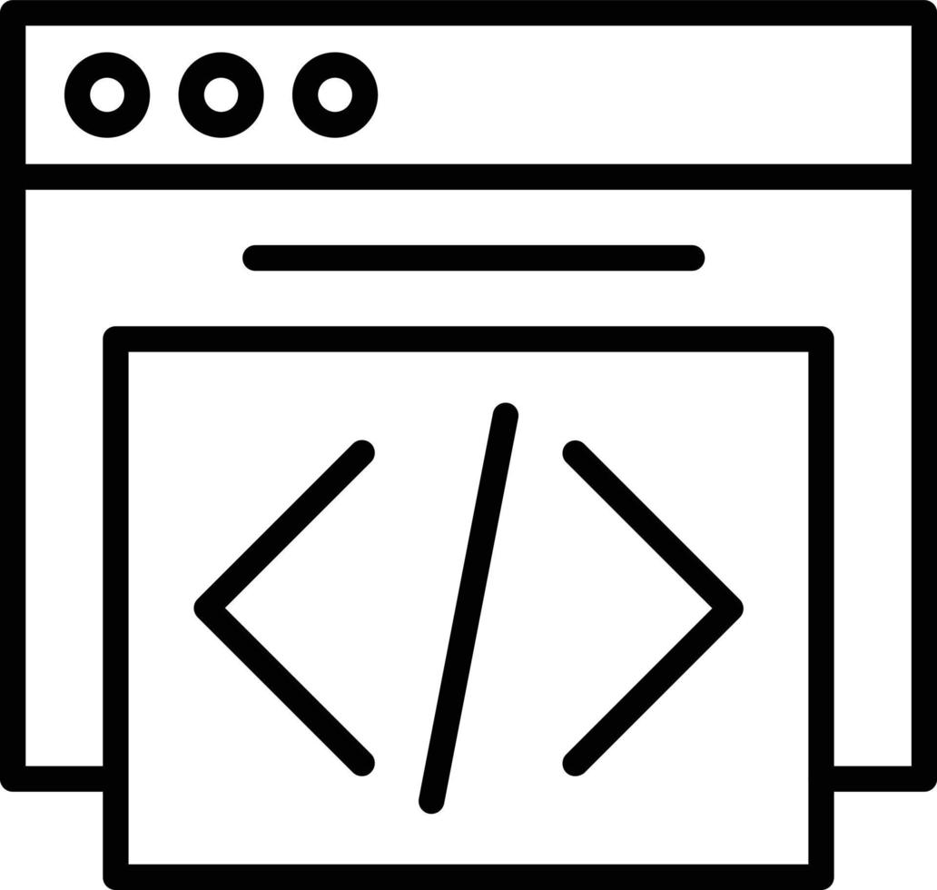 ícone de linha de vetor de código