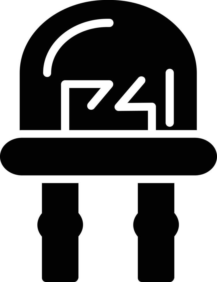 ícone de vetor de glifo de diodo