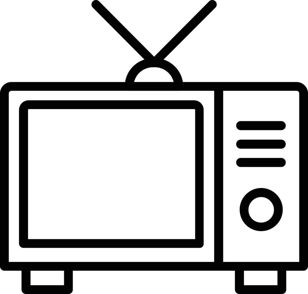 ícone de linha de vetor de televisão