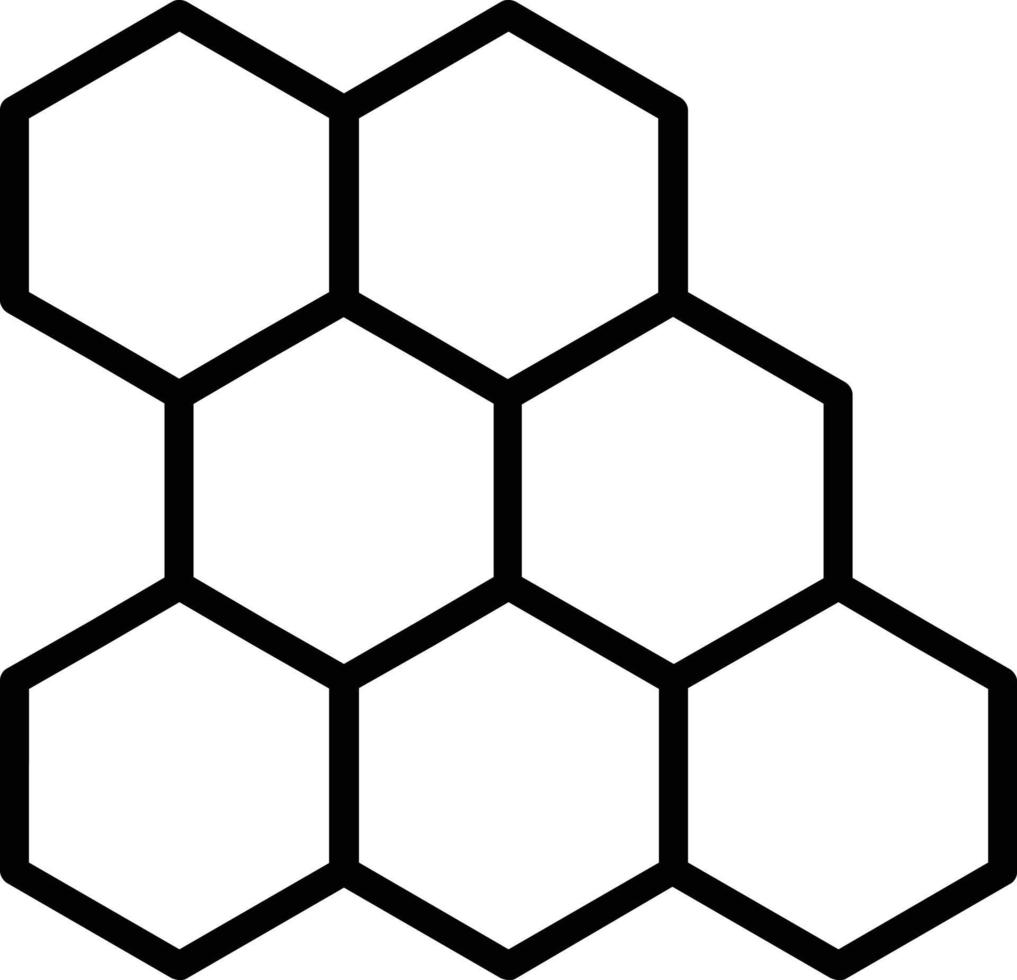 ícone de linha de vetor de favo de mel