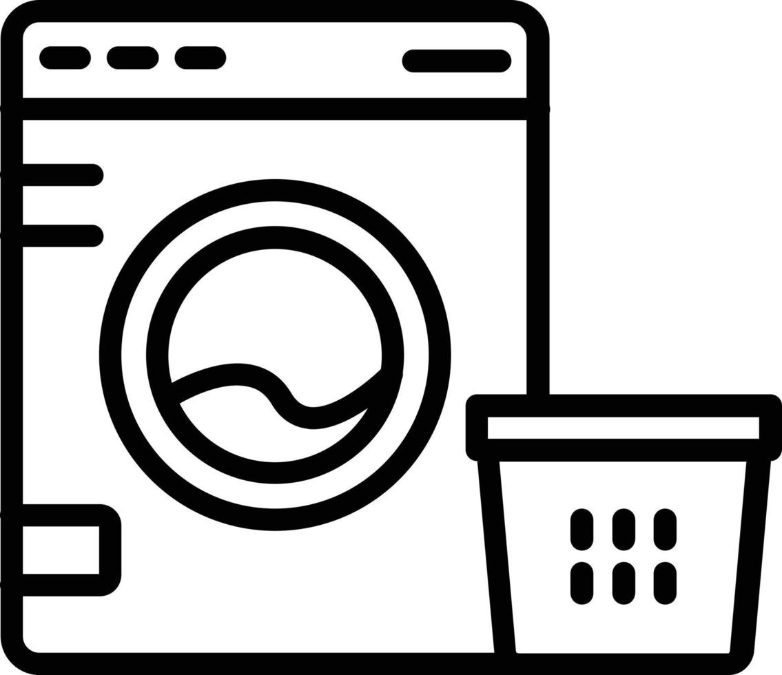 ícone de linha de vetor de máquina de lavar