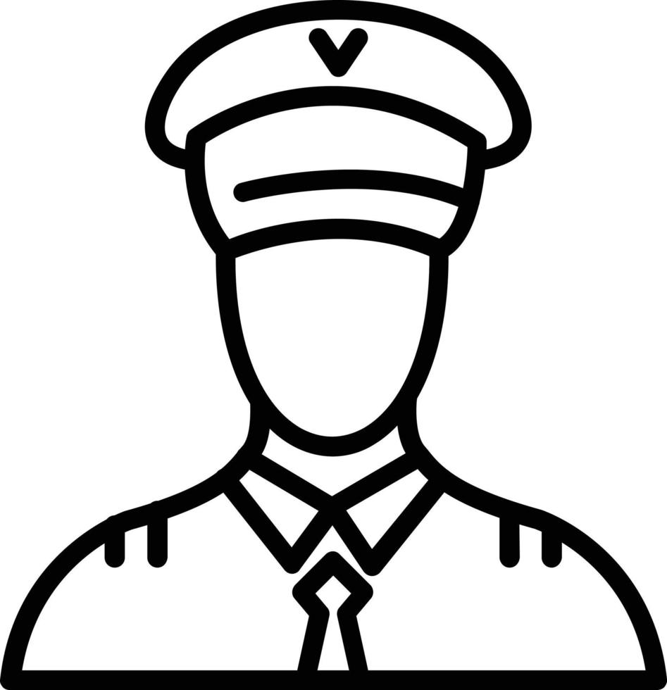 ícone de linha de vetor piloto