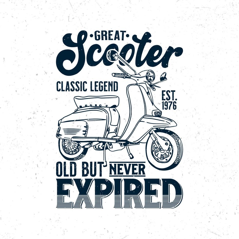 grande lenda clássica da scooter antiga, mas nunca expirou vetor
