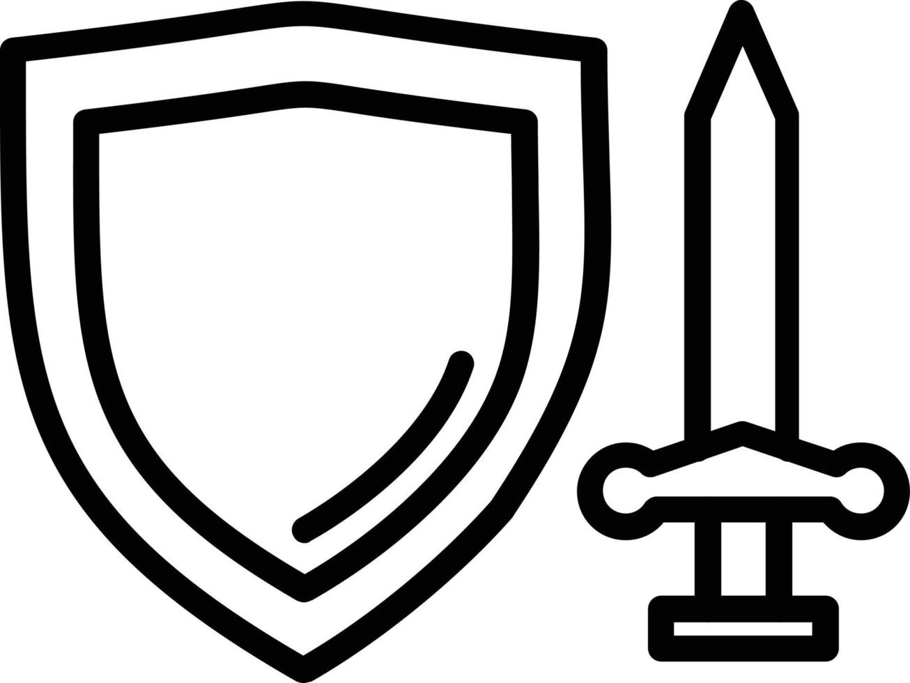 ícone de linha de vetor de escudo