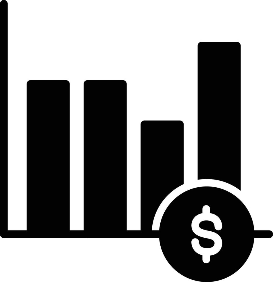 ícone de glifo do gráfico de barras vetor