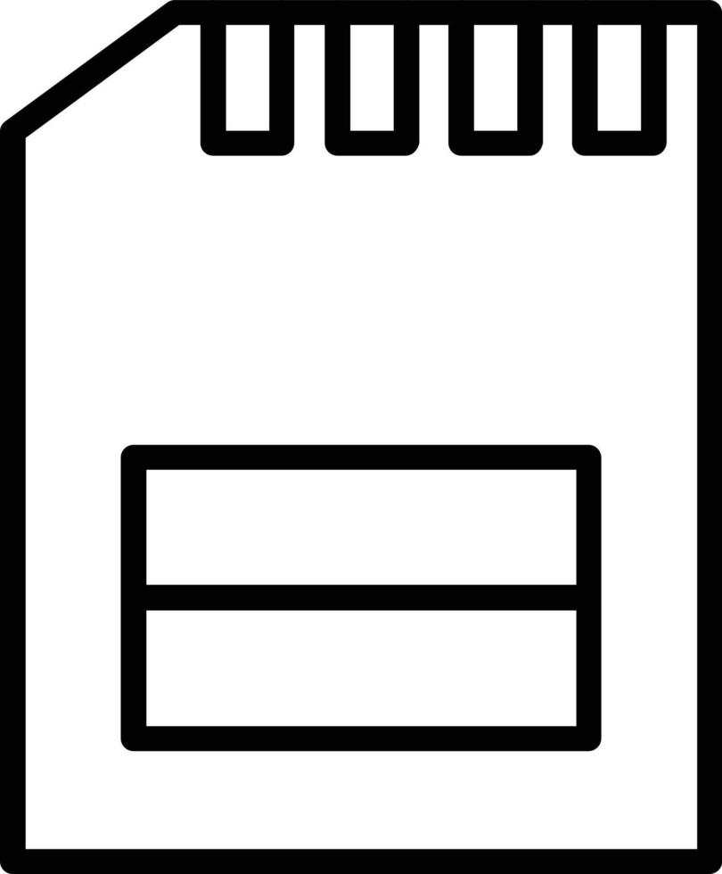 ícone de linha de vetor de cartão de memória