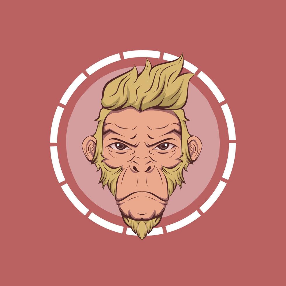 logotipo ou símbolo de cabeça de macaco vetor