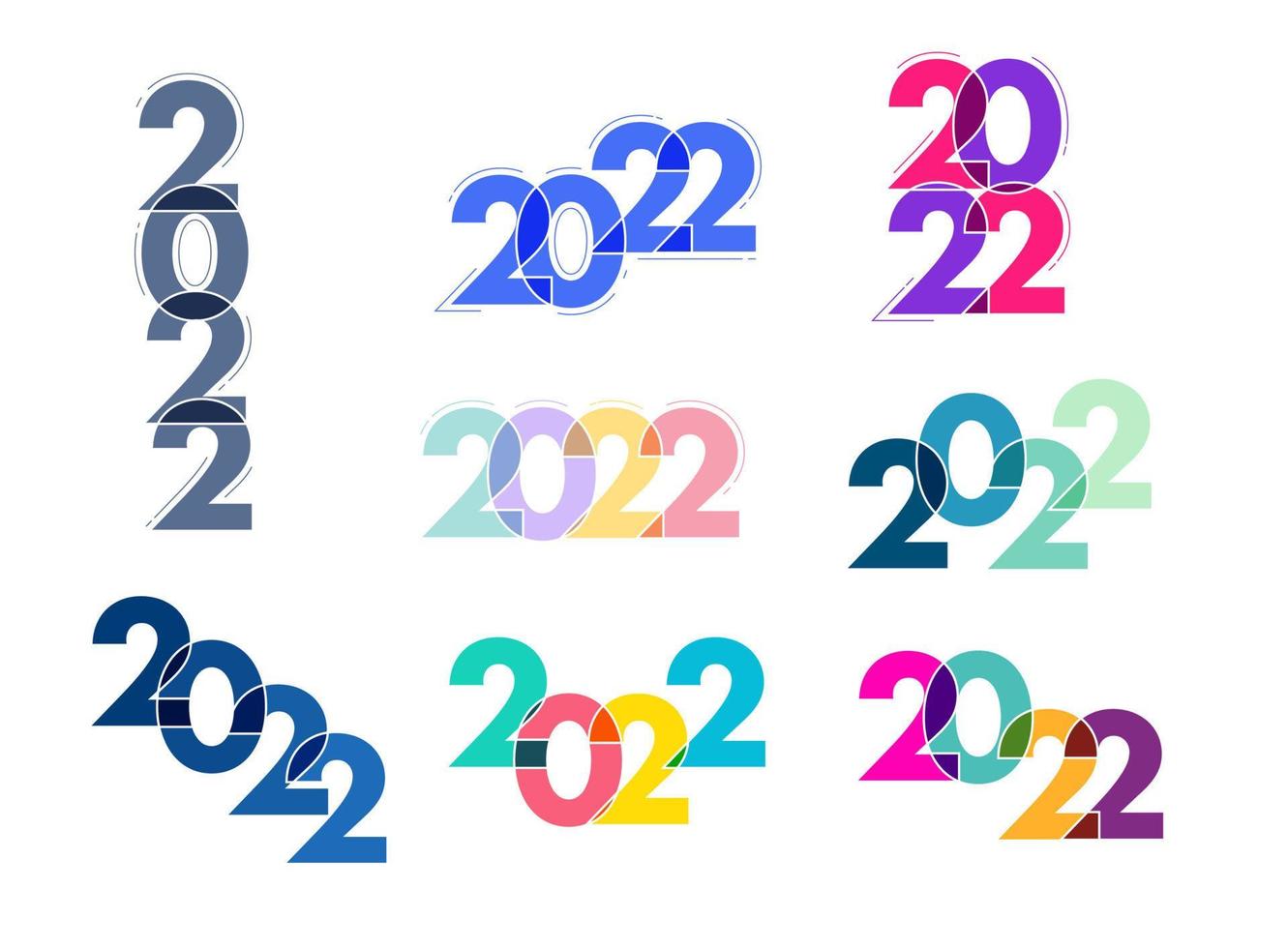 2022 feliz ano novo design de texto do logotipo, ilustração vetorial vetor