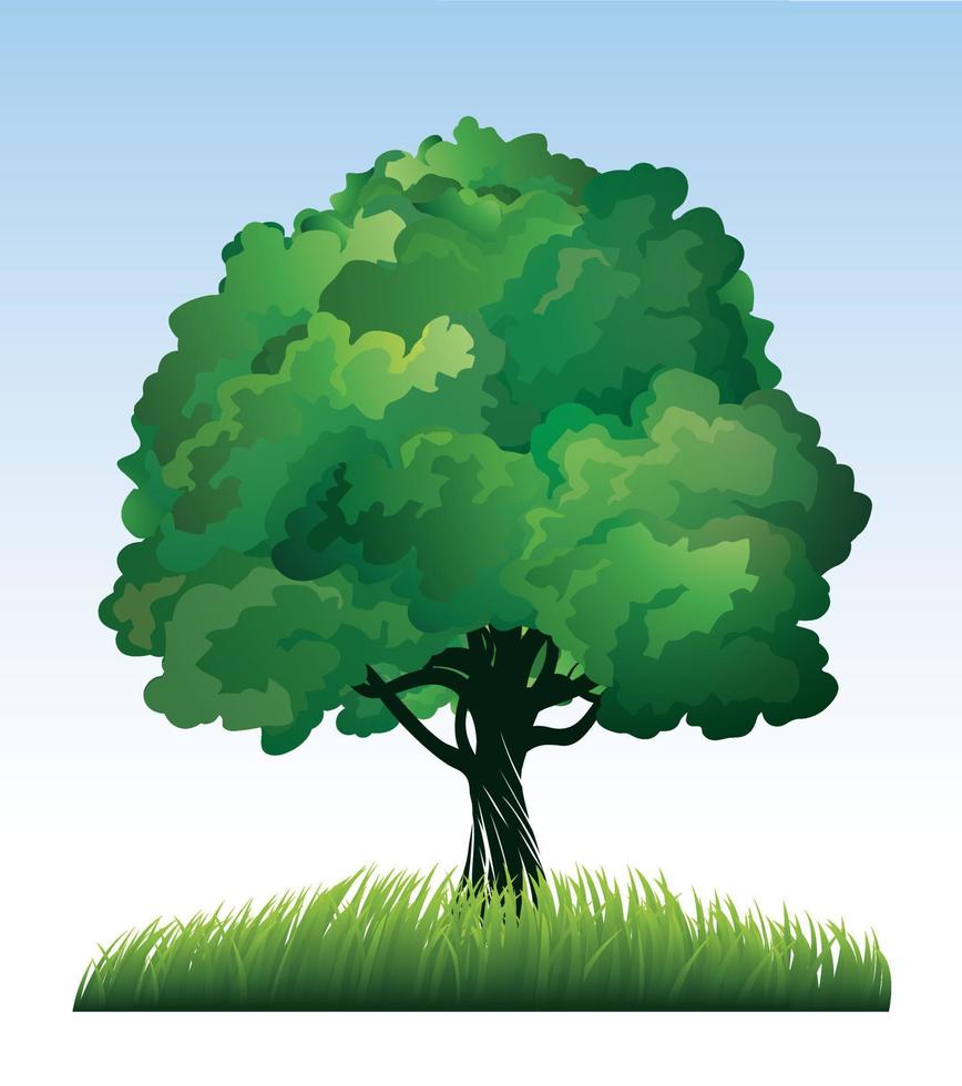 árvore de primavera verde. ilustração vetorial. vetor