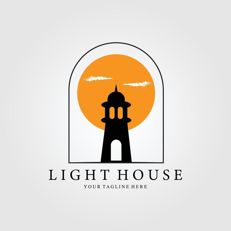logotipo, ícone e símbolo vintage da casa de luz, com design de ilustração vetorial de emblema vetor