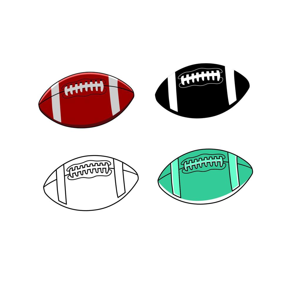 ilustração vetorial de bola de rugby. sinal e símbolo de bola de esporte americano vetor