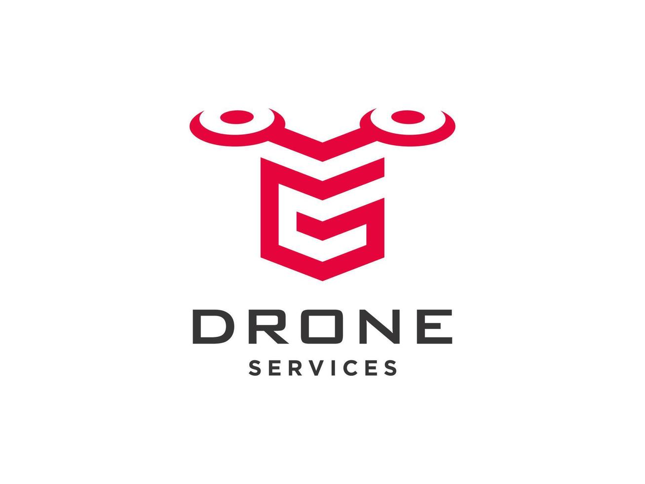 ícone de vetor de modelo de logotipo de drone letra g. vetor de drone de fotografia. ícone de vetor de quadricóptero