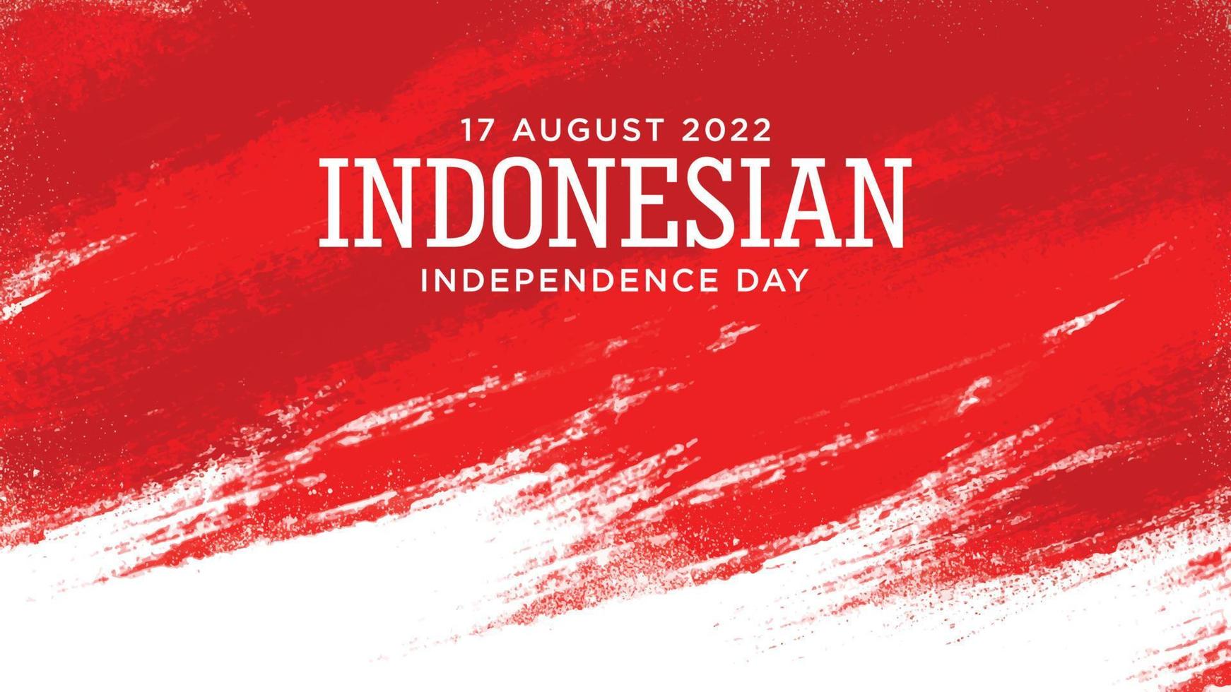 dia da independência da indonésia com design de fundo grunge vermelho. texto indonésio significa é longevidade indonésia. bom modelo para design do dia da independência da indonésia. vetor