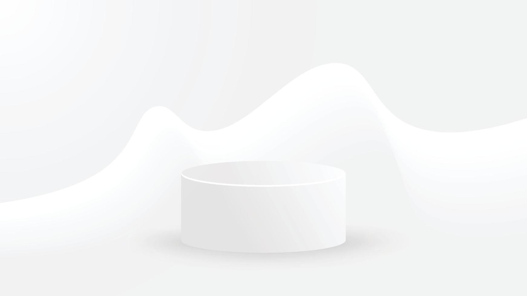 pódio do círculo 3D branco. cilindro realista simulado pódio com decoração de fundo mínima. ilustração vetorial vetor