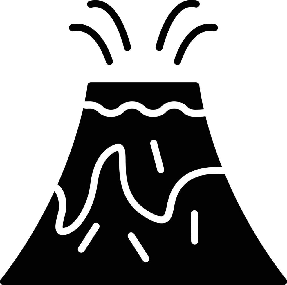 ícone de glifo de vulcão vetor
