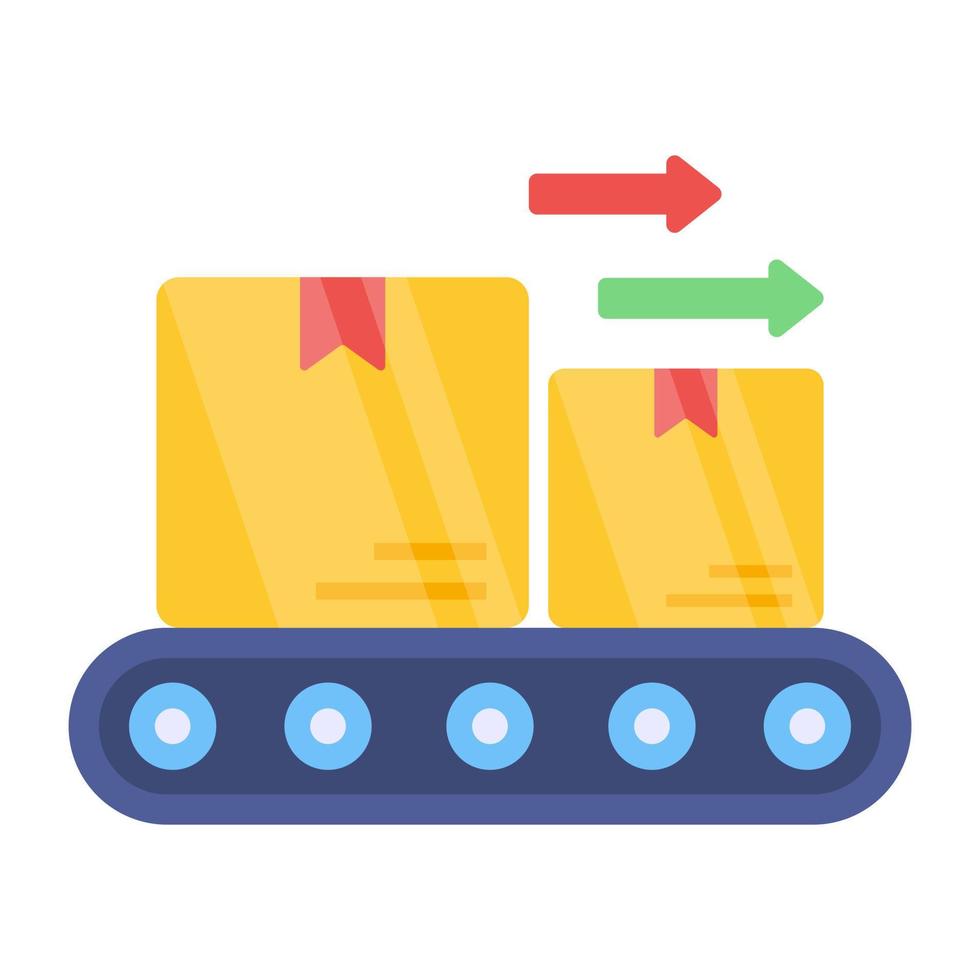 ícone de design plano da correia transportadora vetor