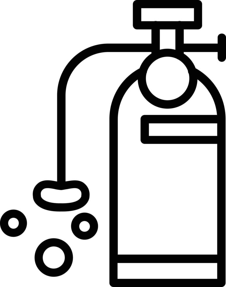 ícone de linha de vetor de cilindro de oxigênio