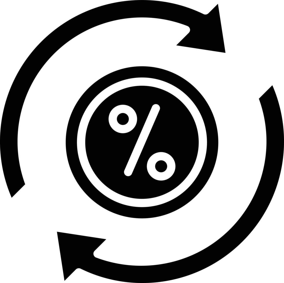 ícone de glifo de taxa de câmbio vetor