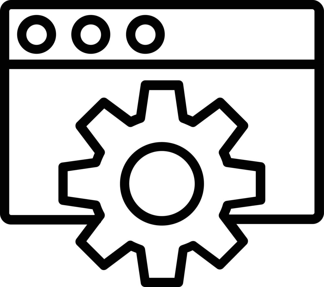 ícone de linha de vetor de configuração da web