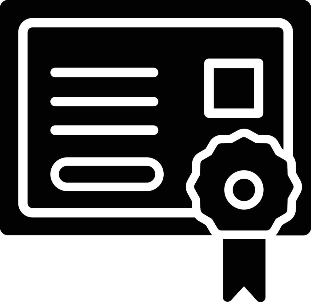 ícone de glifo de certificado vetor