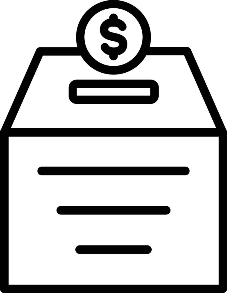ícone de linha de vetor de doação