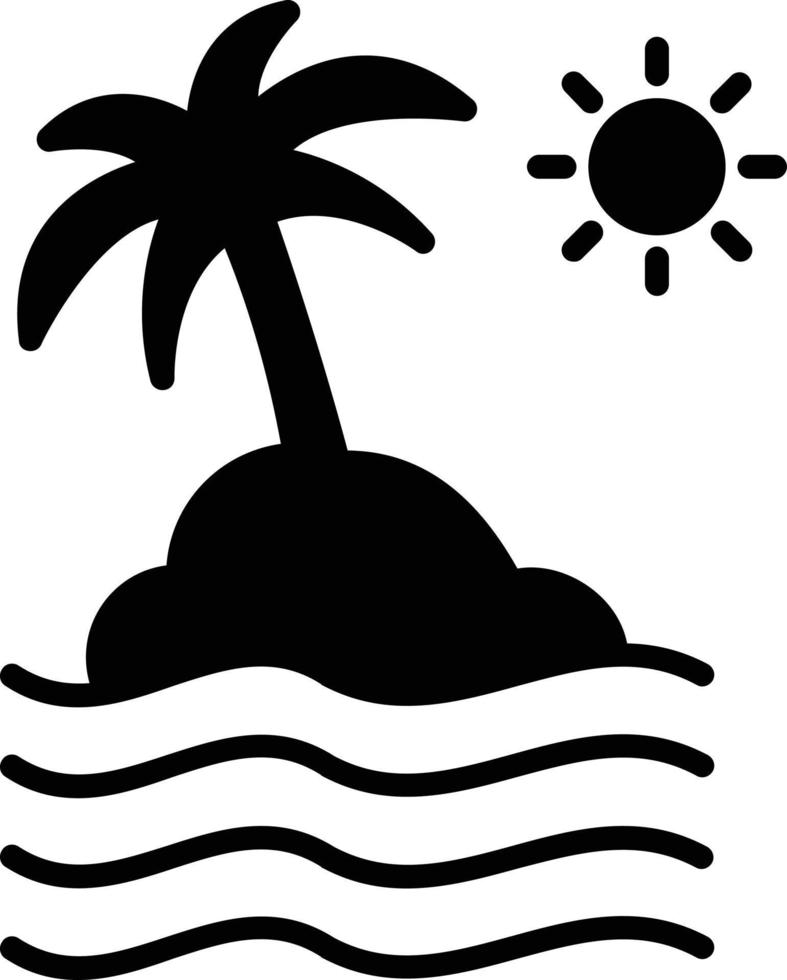 ícone de glifo de praia vetor