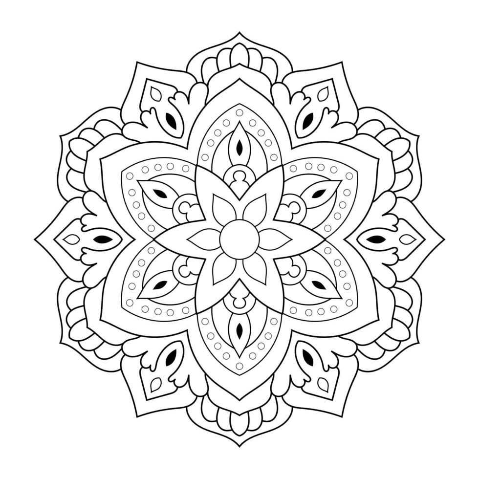 design de mandala com padrão floral de estilo arabesco étnico árabe vetor