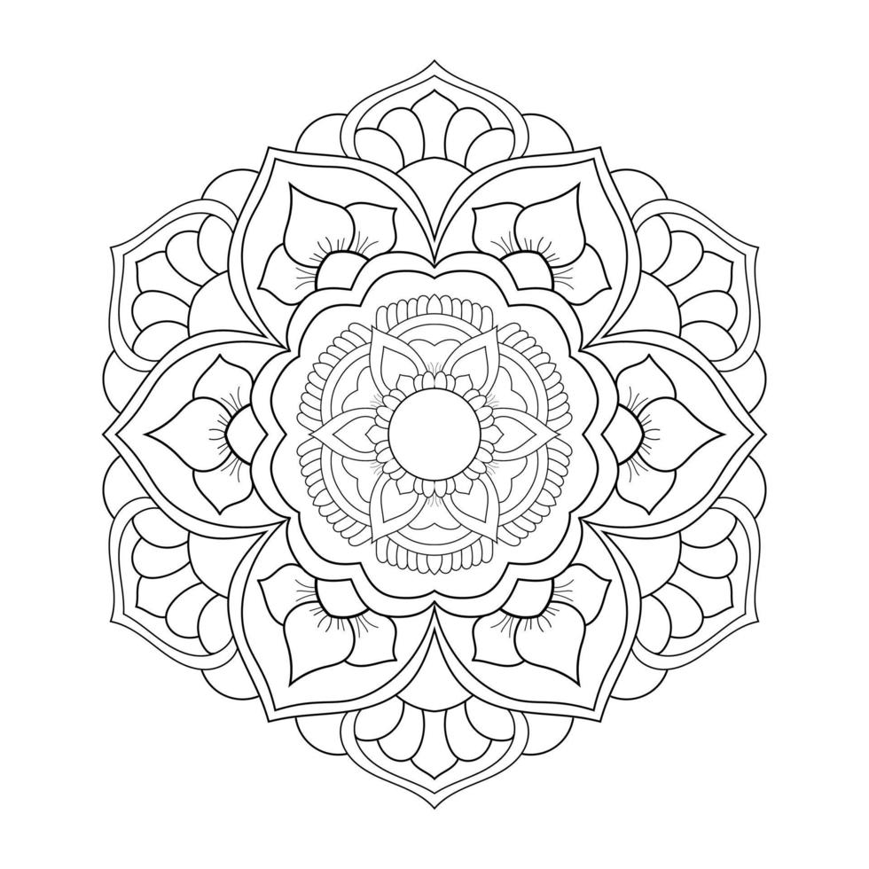 design de mandala com padrão floral de estilo arabesco étnico árabe vetor