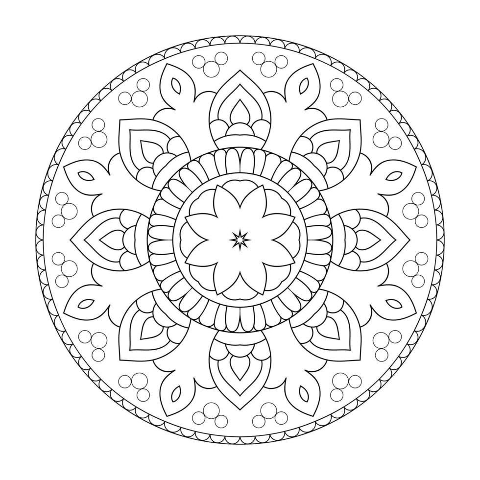 design de mandala com padrão floral de estilo arabesco étnico árabe vetor