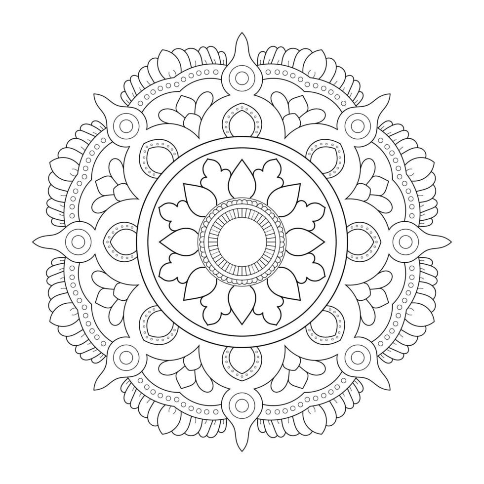 design de mandala com padrão floral de estilo arabesco étnico árabe vetor