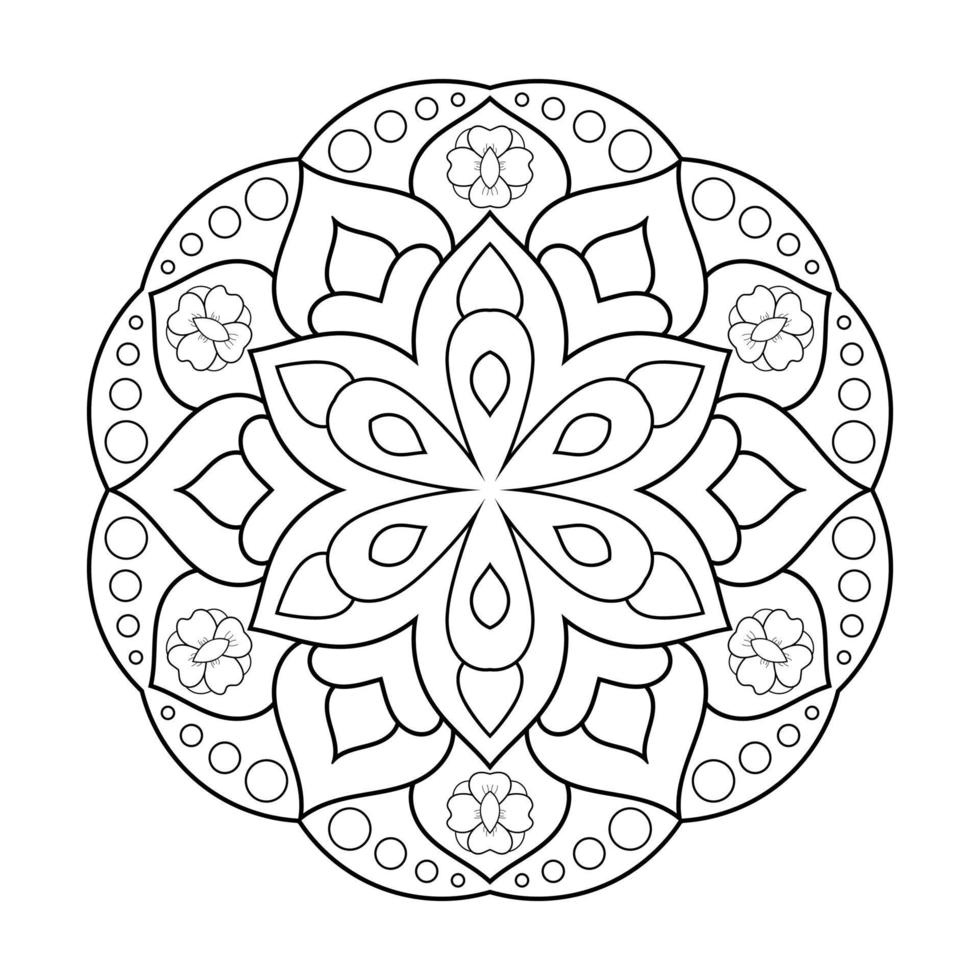 design de mandala com padrão floral de estilo arabesco étnico árabe vetor