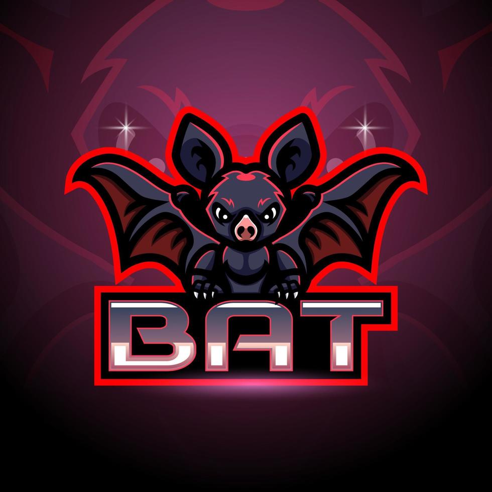 design de mascote do logotipo do bat esport vetor