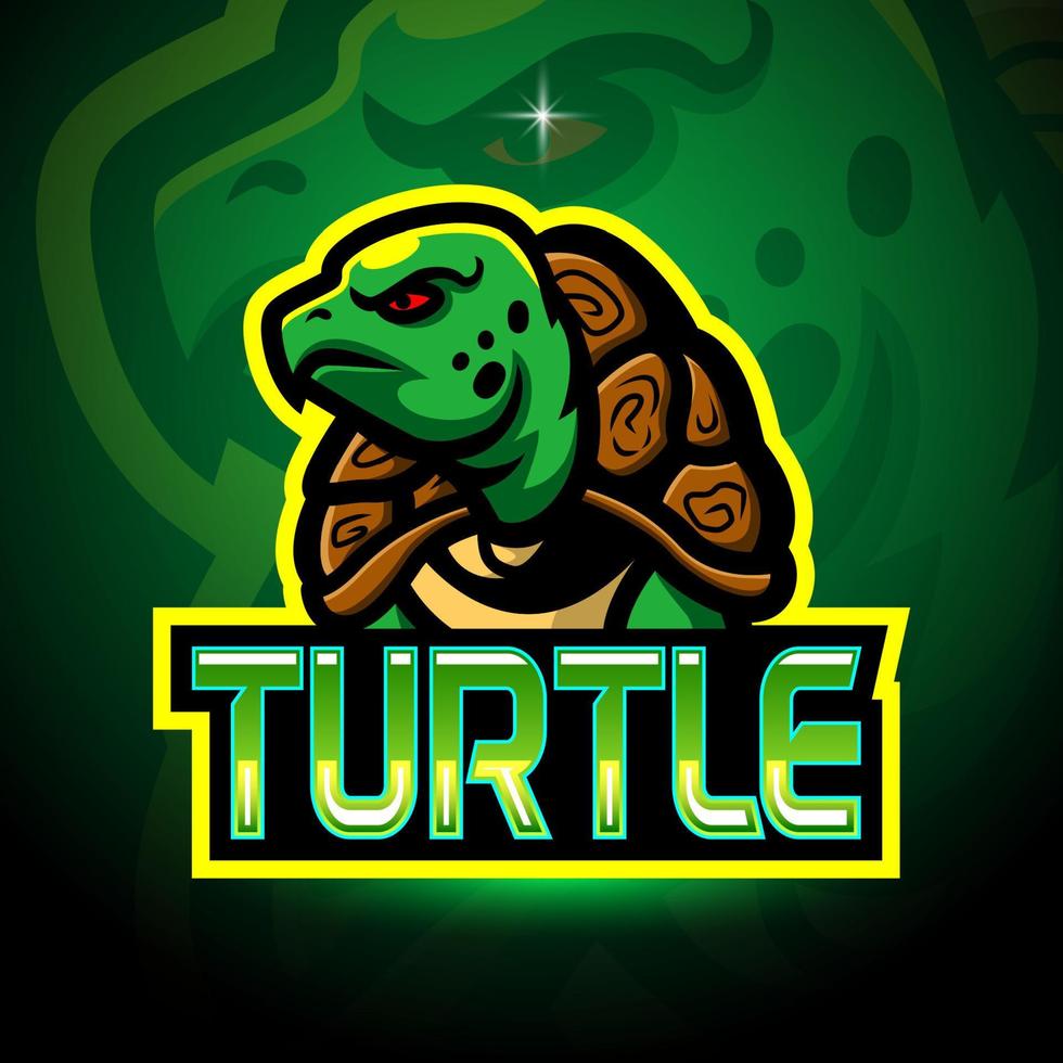 design de mascote de logotipo de esport tartaruga vetor