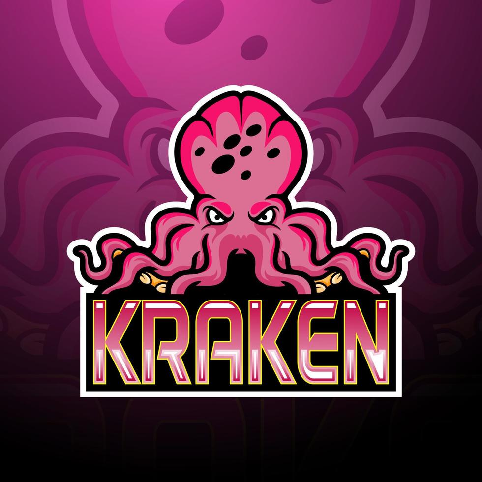 design de mascote de logotipo kraken esport vetor