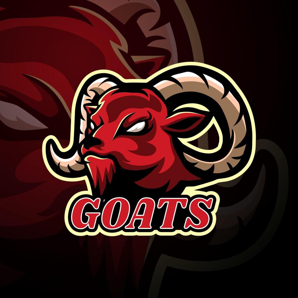 design de logotipo de esporte de esporte de mascote de cabra vetor