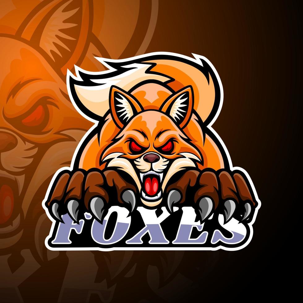 design de mascote de logotipo esport raposas vetor