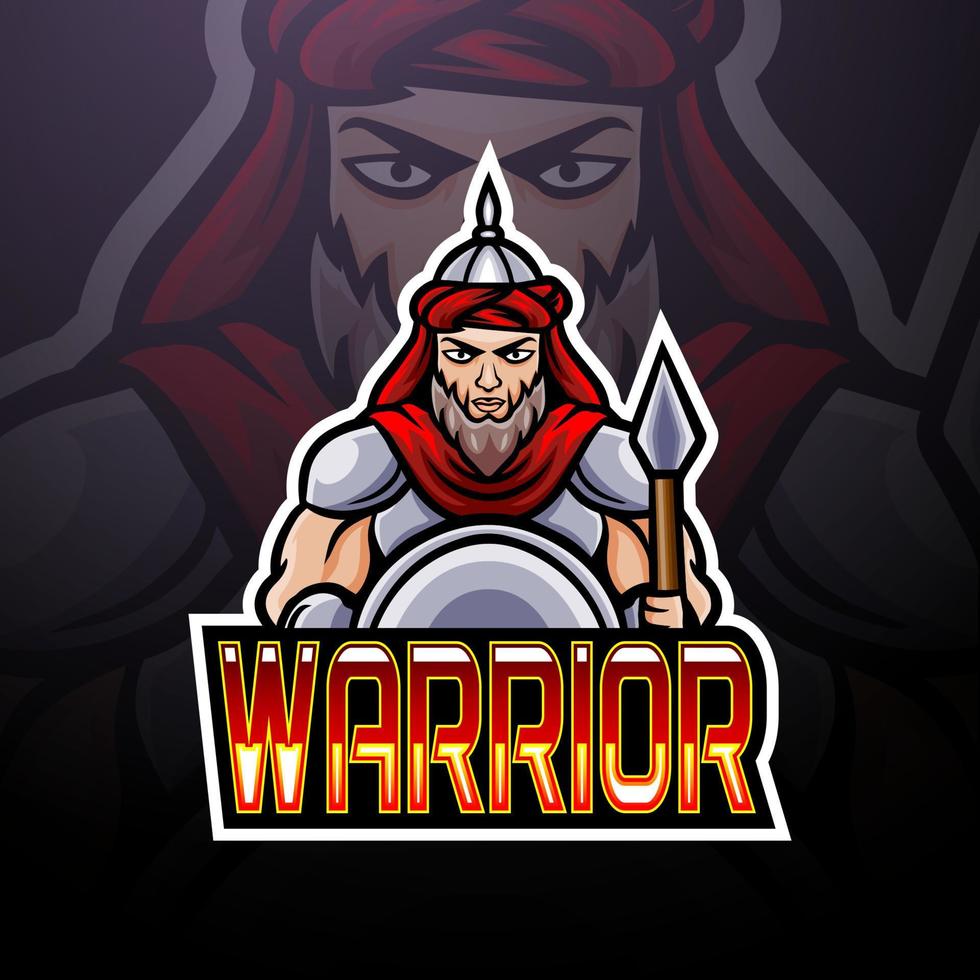 design de mascote de logotipo de esport guerreiro árabe vetor