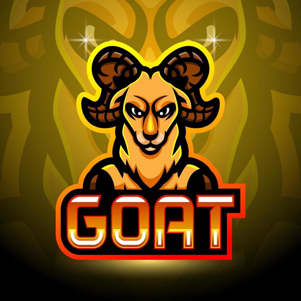 design de logotipo de esporte de esporte de mascote de cabra vetor