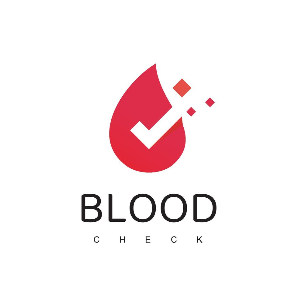 modelo de design de logotipo de exame de sangue vetor