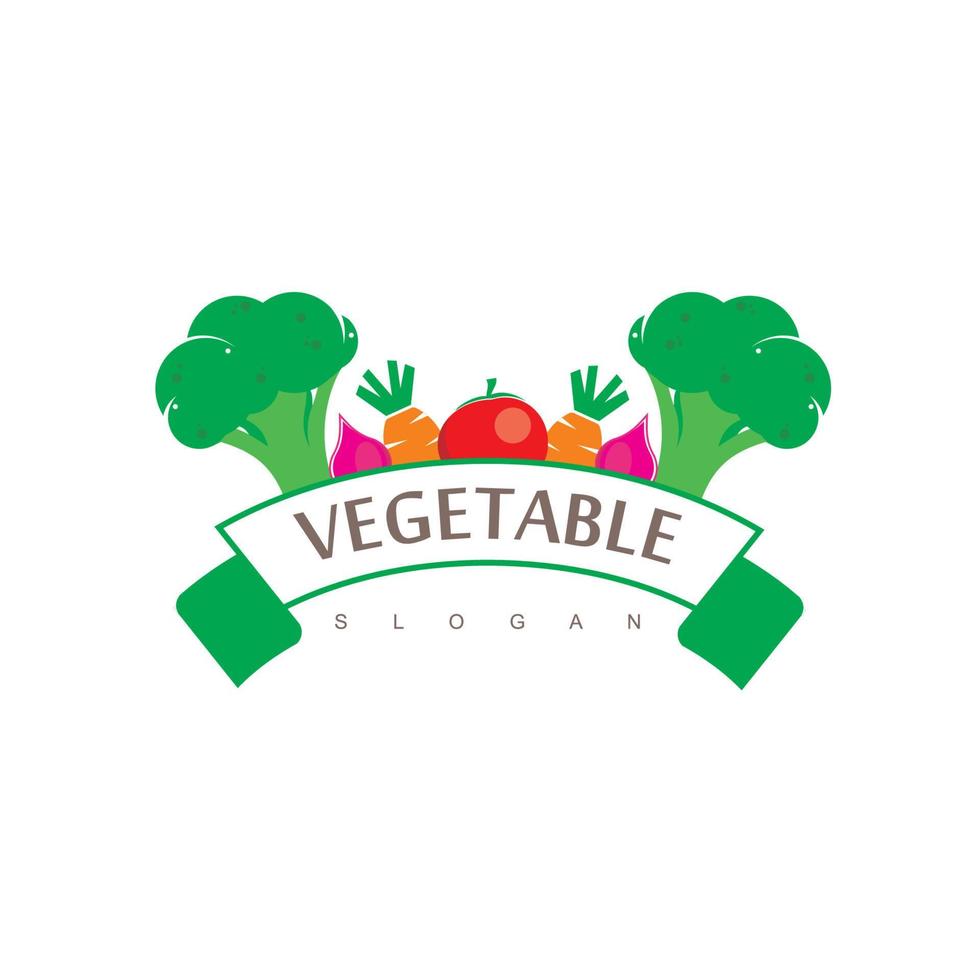 modelo de design de logotipo vegetal, símbolo de comida saudável vetor