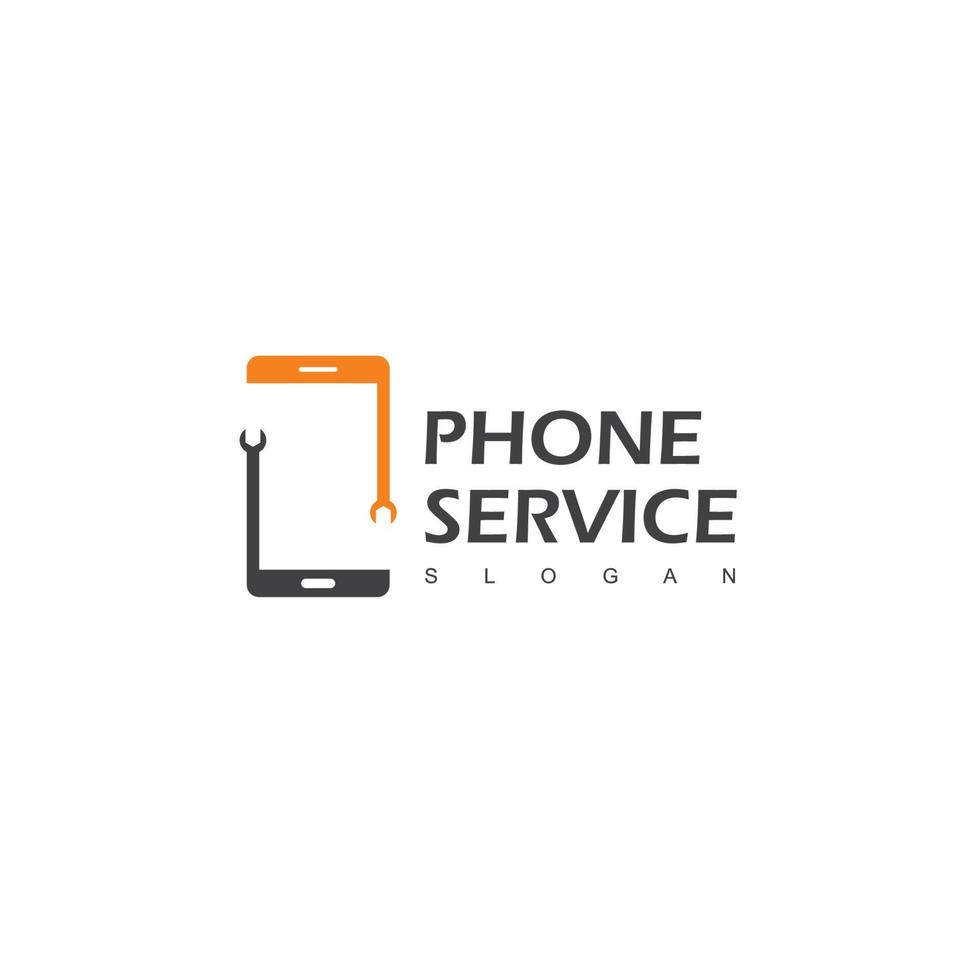 serviço de telefone e logotipo de reparo vetor