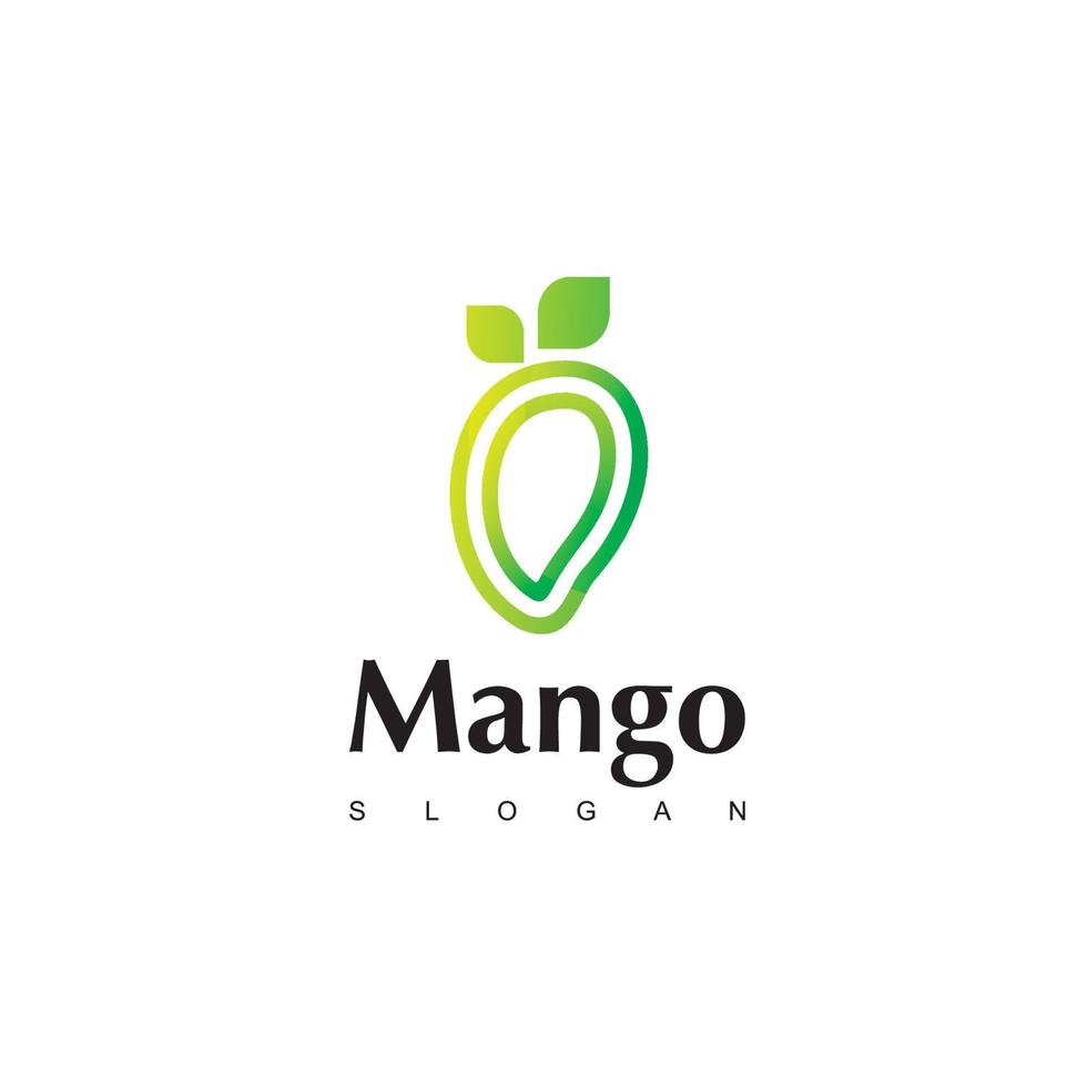 modelo de design de logotipo de fruta manga vetor