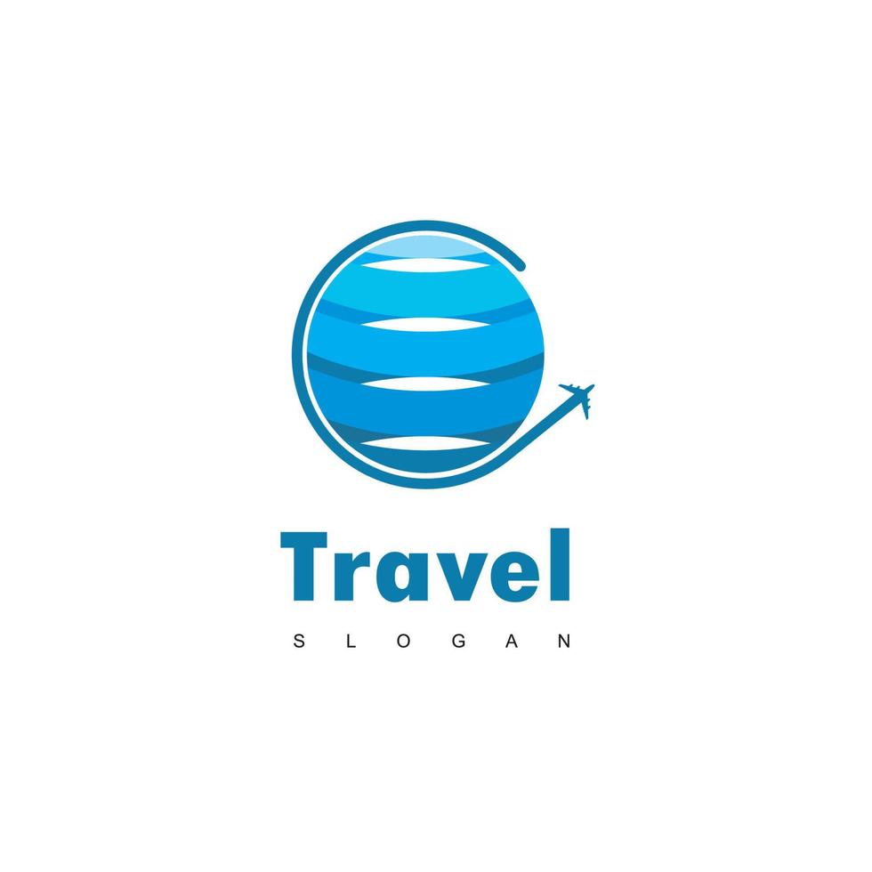 modelo de design de logotipo de turismo e viagem, ícone de avião vetor