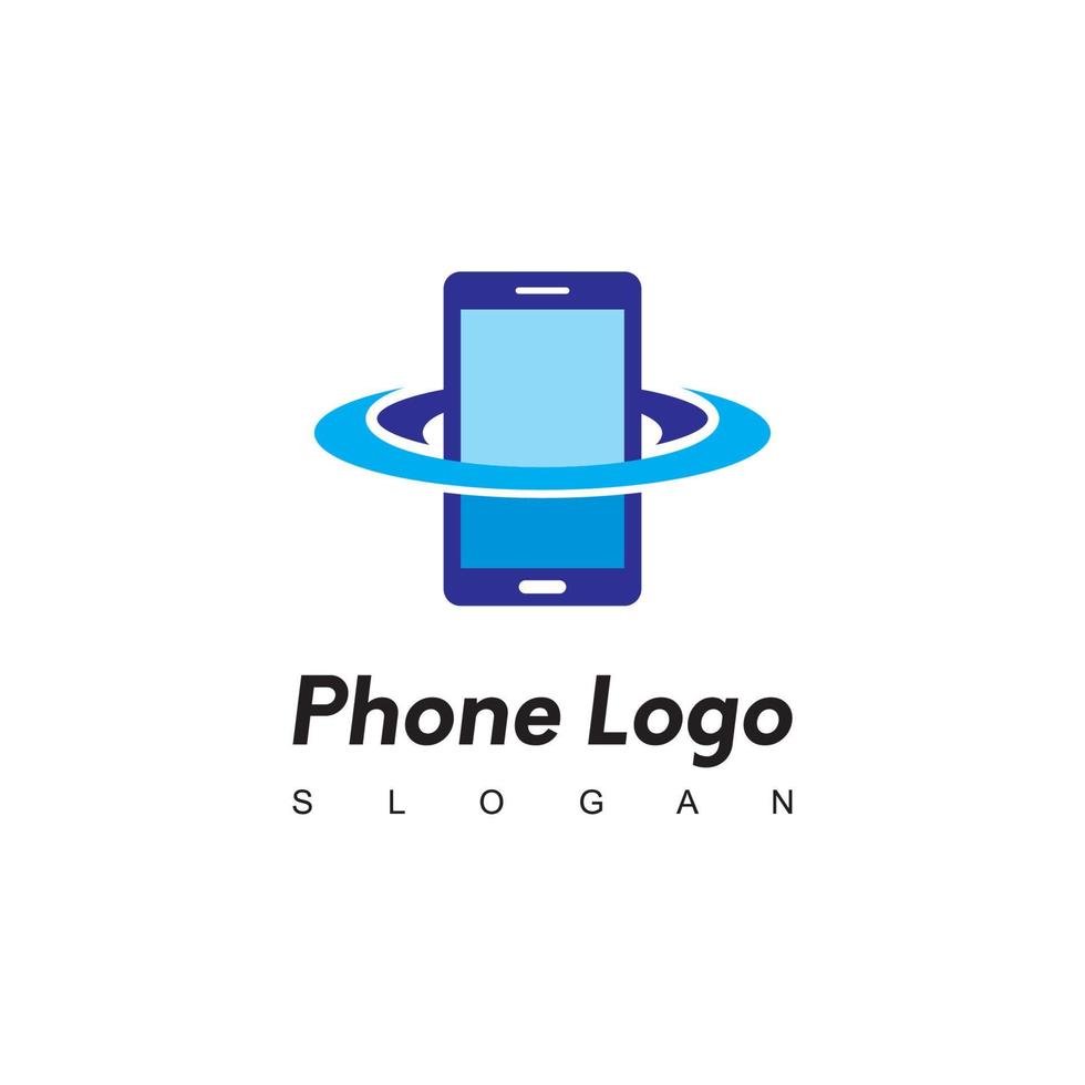 inspiração de design de logotipo de planeta de telefone vetor