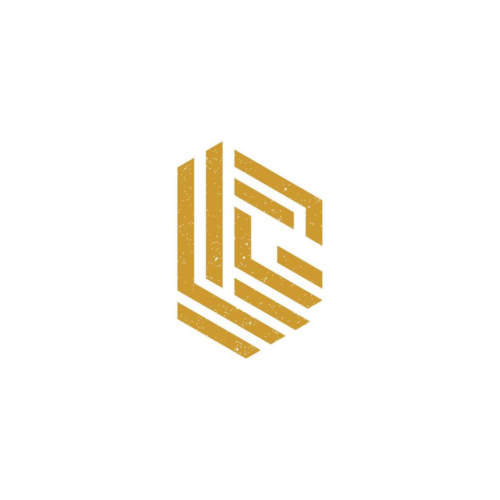 letra inicial abstrata logotipo lg na cor dourada isolado em fundo branco aplicado para serviços de seguros e logotipo da empresa de consultoria também adequado para as marcas ou empresas vetor