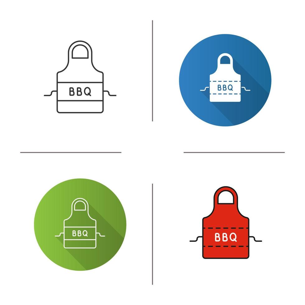 ícone de avental de churrasco. design plano, estilos lineares e de cores. ilustrações vetoriais isoladas vetor