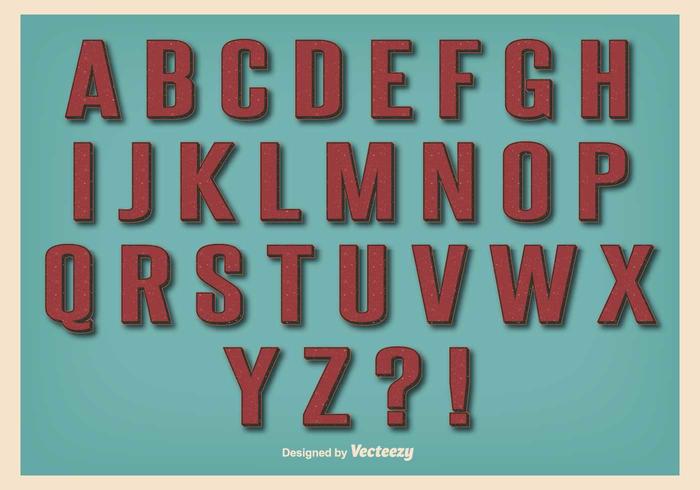 Conjunto retro do alfabeto do estilo do vintage vetor