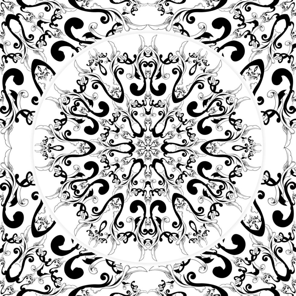 padrão de design de página de coloração de mandala, design de mandala ornamental, ornamento de círculo oriental étnico vetorial vetor