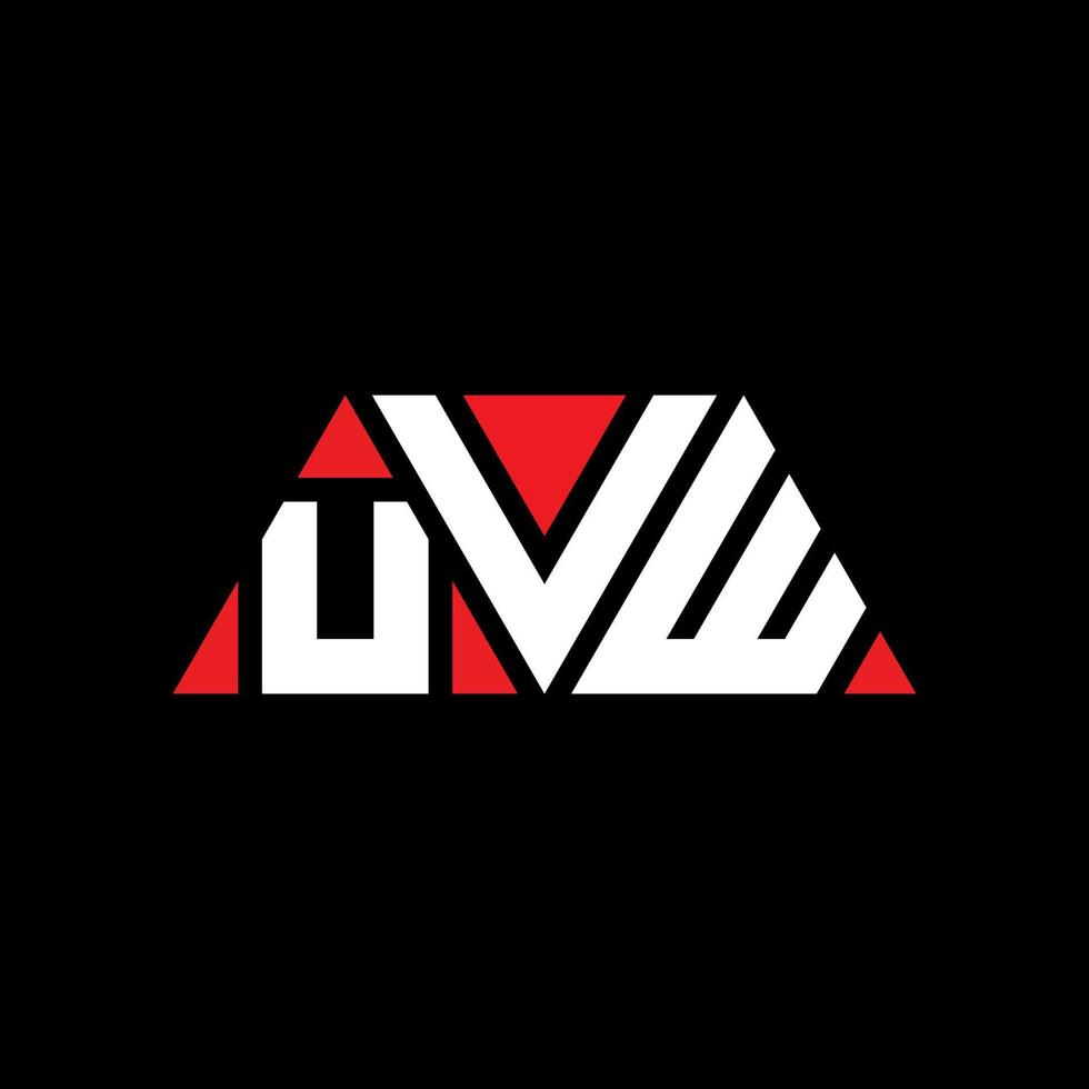 design de logotipo de letra de triângulo uvw com forma de triângulo. monograma de design de logotipo de triângulo uvw. modelo de logotipo de vetor de triângulo uvw com cor vermelha. logotipo triangular uvw logotipo simples, elegante e luxuoso. uvw